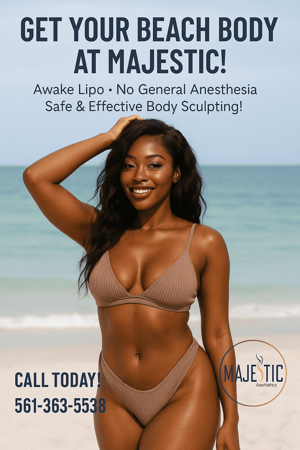Awake Lipo, No General Anesthesia, Safe Body Sculpting. Call 561-363-5538