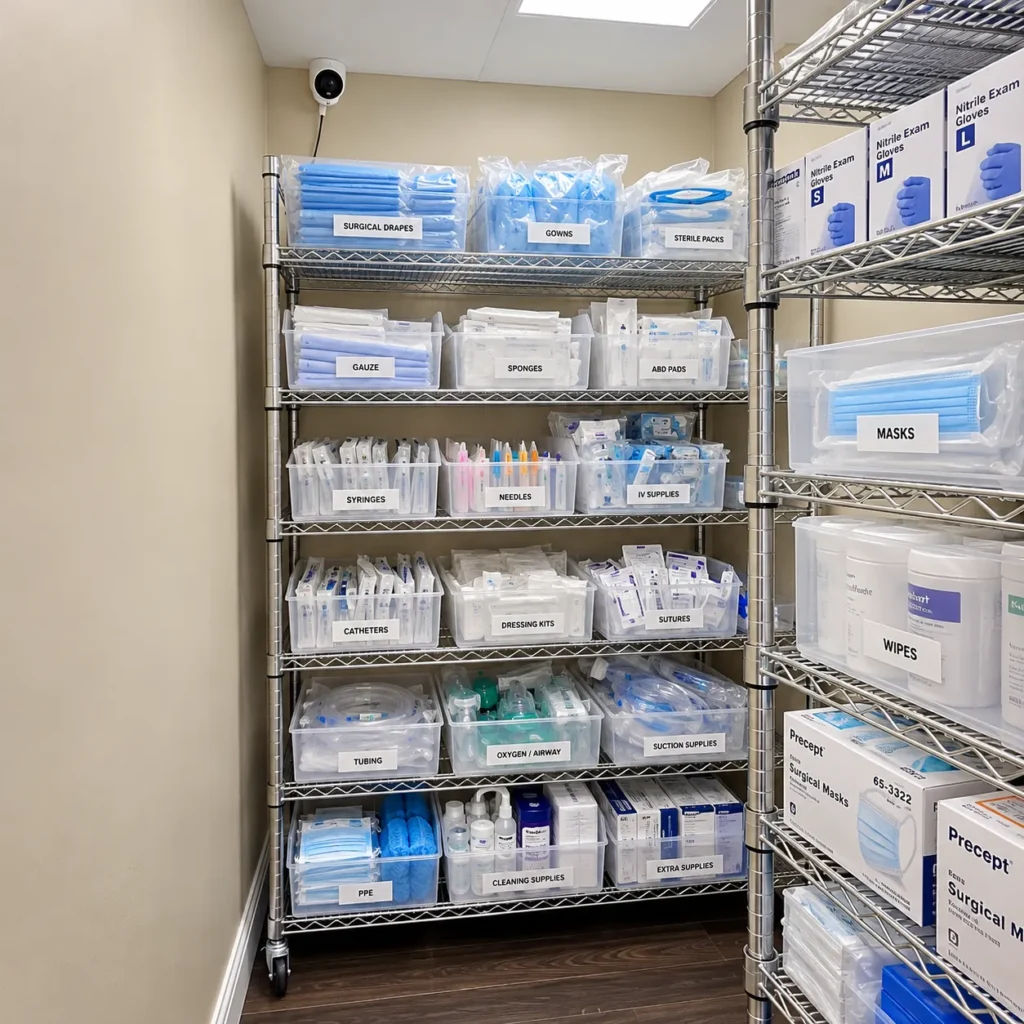 Saline vs Lactated Ringer's: What's in the Bag of a Hydration Drip 1 Clinical supply area at Majestic Aesthetics, where patients ask about lactated Ringer's vs saline for IV fluids