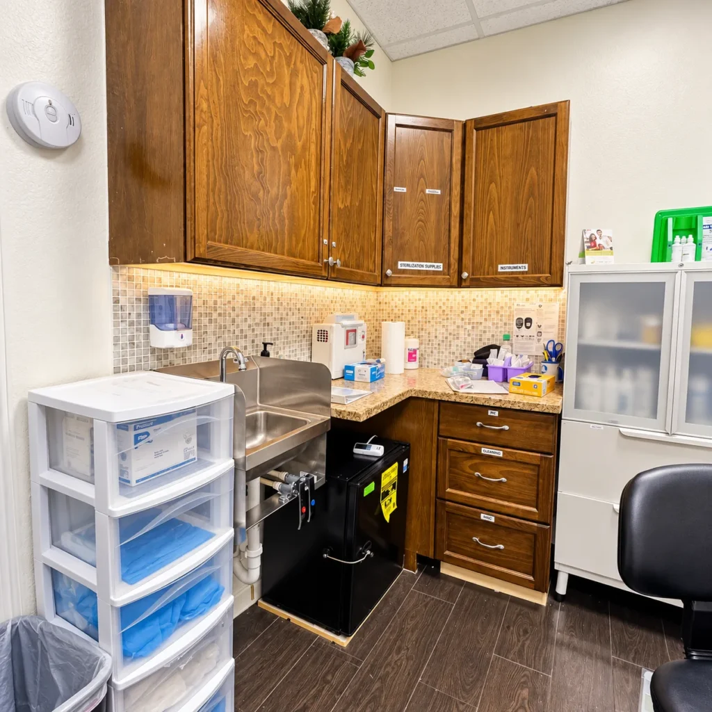 Magnesium in IV Drips: What It Does, What It Doesn't, and Who Should Skip It 3 Clean sterilization sink area at the Majestic Aesthetics office